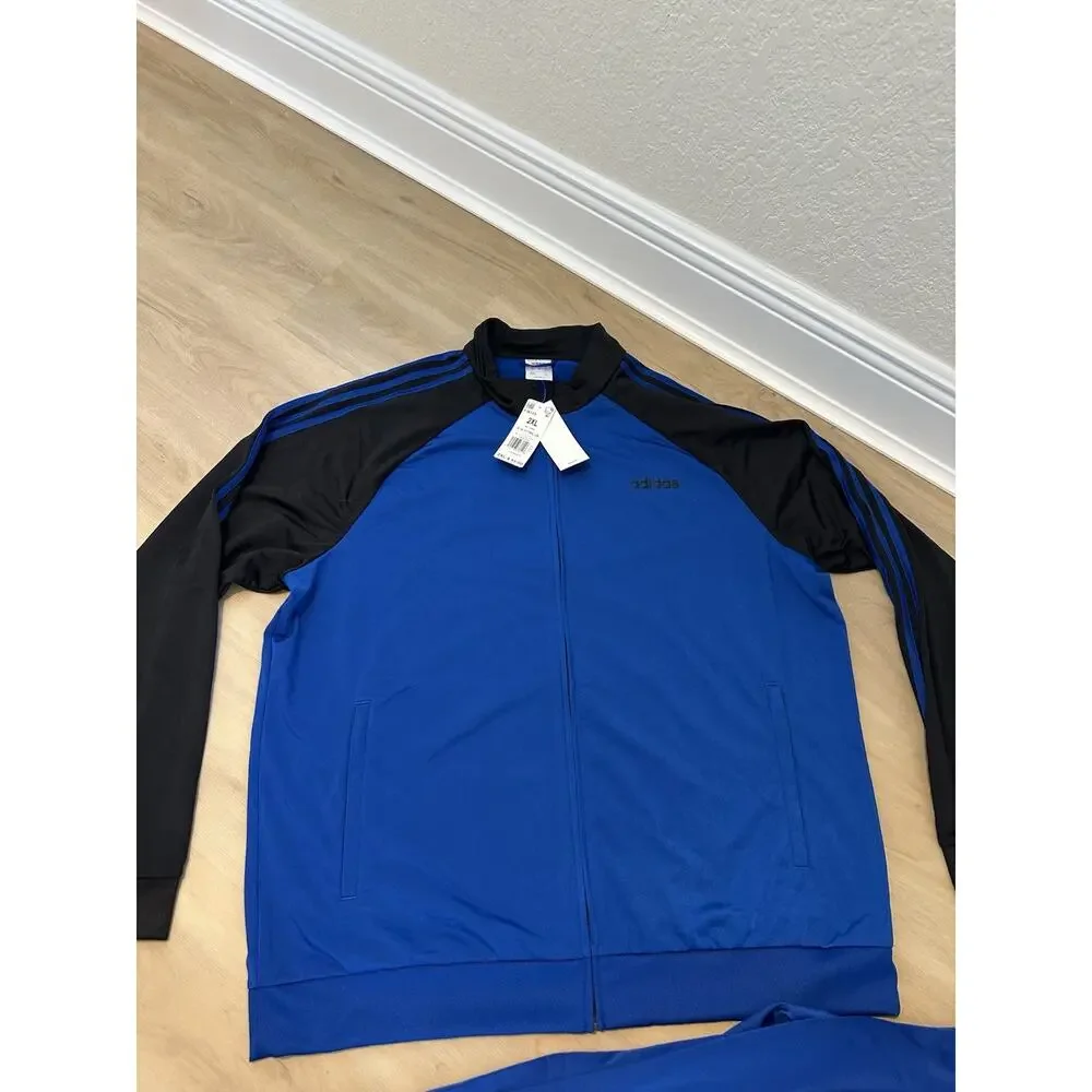 Adidas Essential Men's 3-Stripes Track Jacket Pants Collegiate Royal/Black 2XL